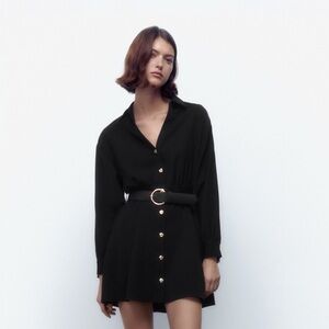 Zara black button dress